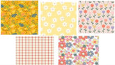 Lot de tissus à motifs floraux CraftsFabrics - Lot de 5 Fat Quarters imprimés de petites fleurs (45 cm x 55 cm). 100 % coton. Idéal pour les loisirs créatifs, le patchwork et la couture.